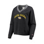 Women's Heathered Black LSU Tigers Victory Springs Tri-Blend V-Neck Pullover Sweatshirt