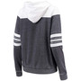 Women's Charcoal and White Clemson Tigers Blitz Sleeve Striped Blocked Raglan Hoodie