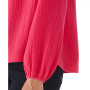 Plus Size Solid Gauze Long Sleeve Top