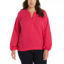 Plus Size Solid Gauze Long Sleeve Top