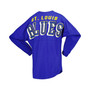 Women's Branded Blue St. Louis Blues Spirit Lace-Up V-Neck Long Sleeve Jersey T-shirt