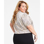 INC International Concepts Plus Size Printed Surplice-Neck Top, Created for Macy's