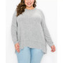 Plus Size Cozy Long Sleeve Pleat Button Back Top