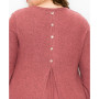 Plus Size Cozy Long Sleeve Pleat Button Back Top