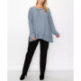 Plus Size Cozy Long Sleeve Pleat Button Back Top