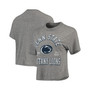 Women's Gray Penn State Nittany Lions Bishop Tri-Blend Knobi Crop T-shirt