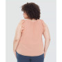 Plus Size Ruffled Split-Neck Top