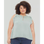 Plus Size Ruffled Split-Neck Top