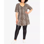 Plus Size Swing Panel Print Tunic Top