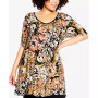 Plus Size Swing Panel Print Tunic Top