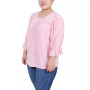 Plus Size 3/4 Sleeve Crepe Top