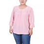Plus Size 3/4 Sleeve Crepe Top
