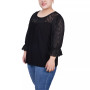 Plus Size 3/4 Sleeve Crepe Top