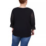 Plus Size 3/4 Sleeve Crepe Top