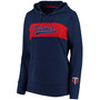 Women's Navy Minnesota Twins Tri-Blend Colorblock Pullover Hoodie