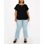 Plus Size Zipper Front Rolled Sleeve Top