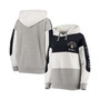 Women's Navy and Heathered Gray Milwaukee Brewers Rugby Pullover Hoodie