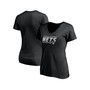 Women's Branded Black Brooklyn Nets Mascot In Bounds V-Neck T-shirt