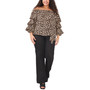 Plus Size Leopard-Print Off-The-Shoulder Top
