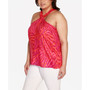 Black Label Plus Size Foil Print Halter Top