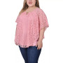 Plus Size Lace Poncho Top with Bar