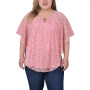 Plus Size Lace Poncho Top with Bar