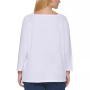 Plus Size Ribbed 3/4-Sleeve Top