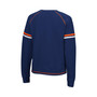 Women's Navy Auburn Tigers Sweep Pass Sleeve Stripe Raglan Pullover Sweatshirt