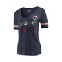 Women's Heathered Navy Washington Wizards Tri-Blend U-Neck Jersey T-shirt