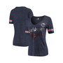 Women's Heathered Navy Washington Wizards Tri-Blend U-Neck Jersey T-shirt