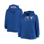 Women's Royal Texas Rangers Plus Size Lace-Up V-Neck Pullover Hoodie
