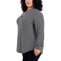 Plus Size Dot-Print Split-Neck Top