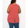 Plus Size Rayon Span Keyhole Button Back Tank Top