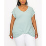 Plus Size Chevron Twist Front Top