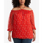 Plus Size Bouquet Refresh Off-The-Shoulder Top