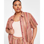 Trendy Plus Size Striped Crochet Top