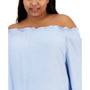 Plus Size Printed Off-the-Shoulder Top, Created for Macy's