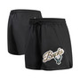 Women's Black Milwaukee Bucks Script Woven Shorts