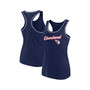 Women's Branded Navy Cleveland Guardians Wordmark Logo Racerback Tank Top