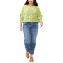 Plus Size Floral-Print Ruffle-Sleeve Top