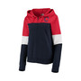 Women's Navy Cleveland Guardians Colorblock French Terry Full-Zip Hoodie