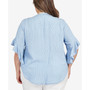 Plus Size Woven Button Front Stripe Top