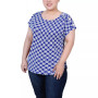 Plus Size Short Extended Sleeve Top