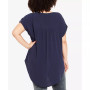 Plus Size Button Pleat Top