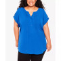Plus Size Button Pleat Top