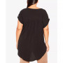 Plus Size Button Pleat Top