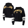 Women's Black, White New Orleans Saints Sideline Stripe Pullover Hoodie