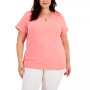 Plus Size Embellished Keyhole Top, Created for Macy's
