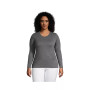Women's Plus Size Relaxed Supima Cotton Long Sleeve Crewneck T-Shirt