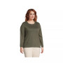 Women's Plus Size Relaxed Supima Cotton Long Sleeve Crewneck T-Shirt
